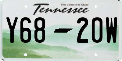 TN license plate Y6820W