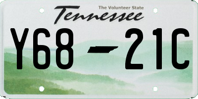 TN license plate Y6821C