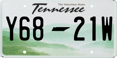 TN license plate Y6821W