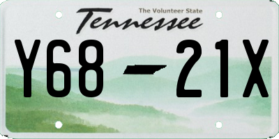 TN license plate Y6821X