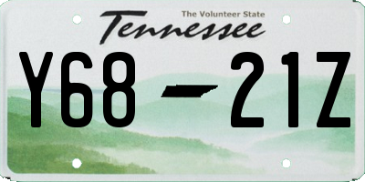 TN license plate Y6821Z