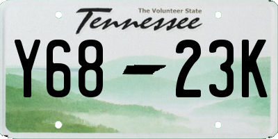 TN license plate Y6823K