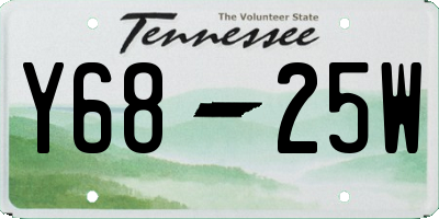TN license plate Y6825W