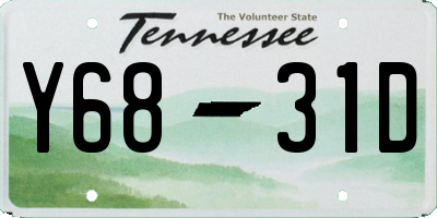 TN license plate Y6831D