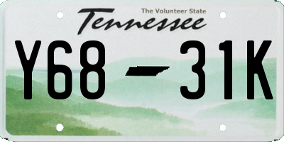TN license plate Y6831K