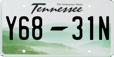 TN license plate Y6831N
