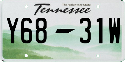 TN license plate Y6831W