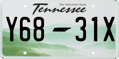 TN license plate Y6831X