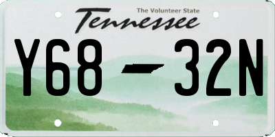TN license plate Y6832N