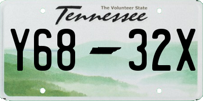 TN license plate Y6832X