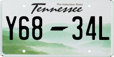 TN license plate Y6834L