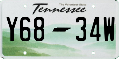 TN license plate Y6834W