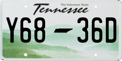 TN license plate Y6836D