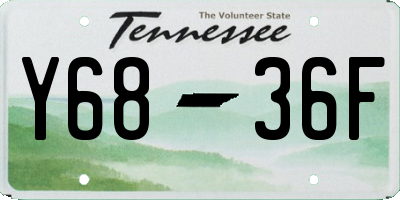 TN license plate Y6836F