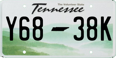 TN license plate Y6838K