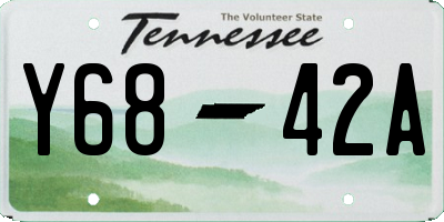 TN license plate Y6842A