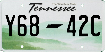 TN license plate Y6842C
