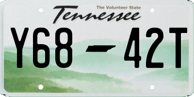 TN license plate Y6842T