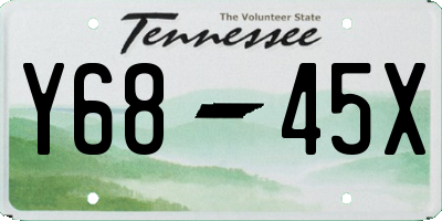 TN license plate Y6845X