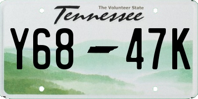 TN license plate Y6847K