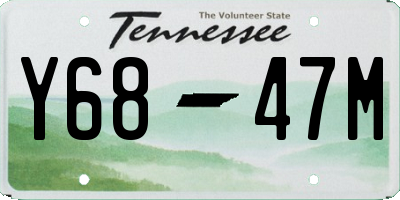 TN license plate Y6847M