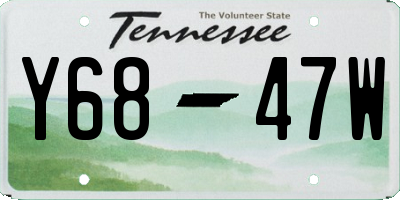 TN license plate Y6847W