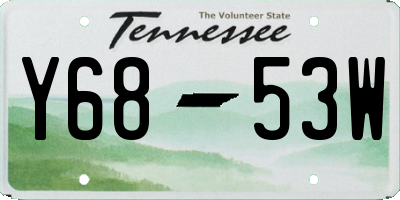TN license plate Y6853W