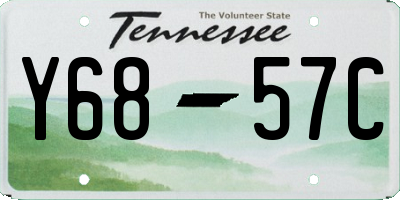 TN license plate Y6857C