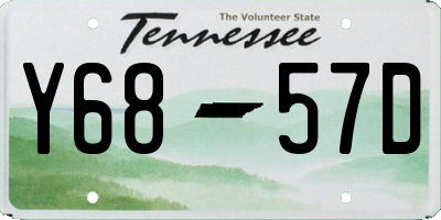 TN license plate Y6857D
