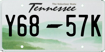 TN license plate Y6857K