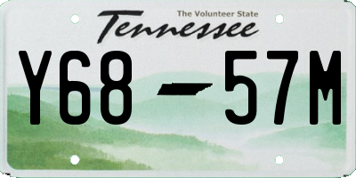 TN license plate Y6857M