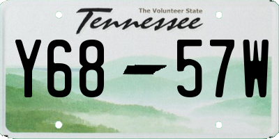 TN license plate Y6857W
