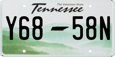 TN license plate Y6858N