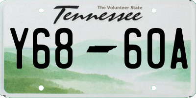 TN license plate Y6860A