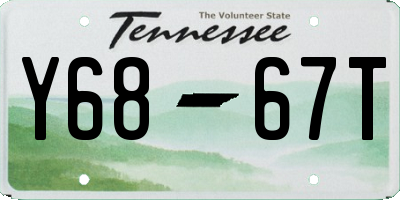 TN license plate Y6867T