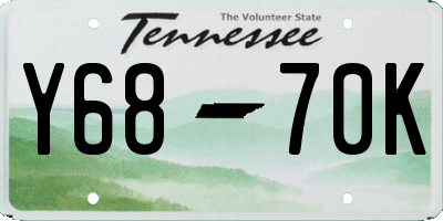 TN license plate Y6870K