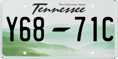 TN license plate Y6871C