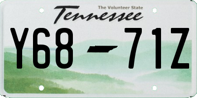 TN license plate Y6871Z