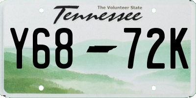 TN license plate Y6872K