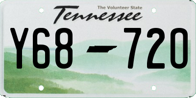 TN license plate Y6872O