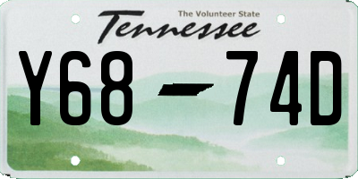 TN license plate Y6874D