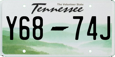 TN license plate Y6874J