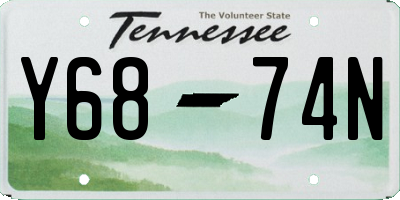 TN license plate Y6874N