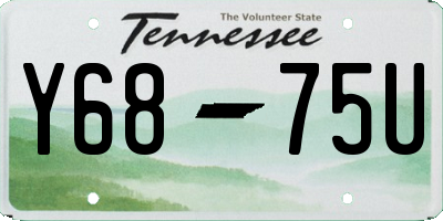 TN license plate Y6875U