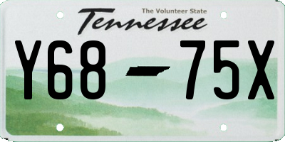 TN license plate Y6875X