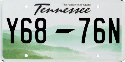 TN license plate Y6876N