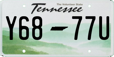TN license plate Y6877U