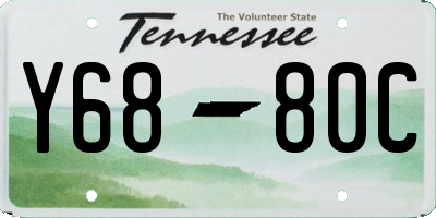 TN license plate Y6880C