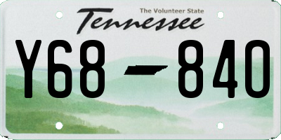 TN license plate Y6884O