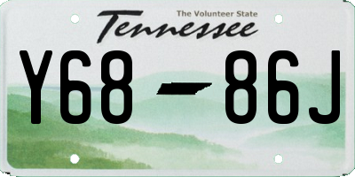 TN license plate Y6886J